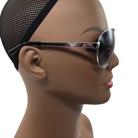 Aviator Style Womens Fashion Sunglasses Silver Frame Black Gradient Lenses UV400 - Picture 5 of 8